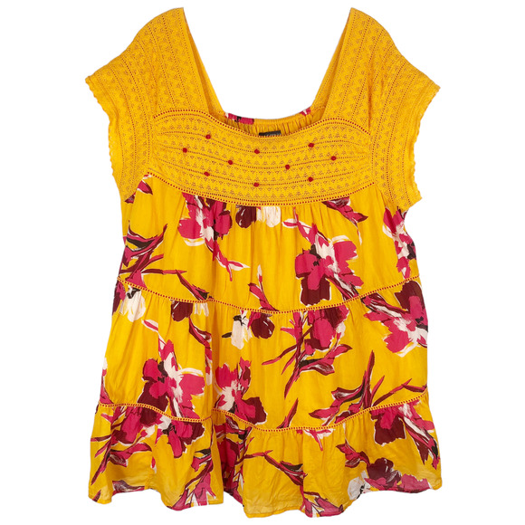 Lane Bryant Tops Lane Bryant Plus Size 24 Top Orange Pink Floral